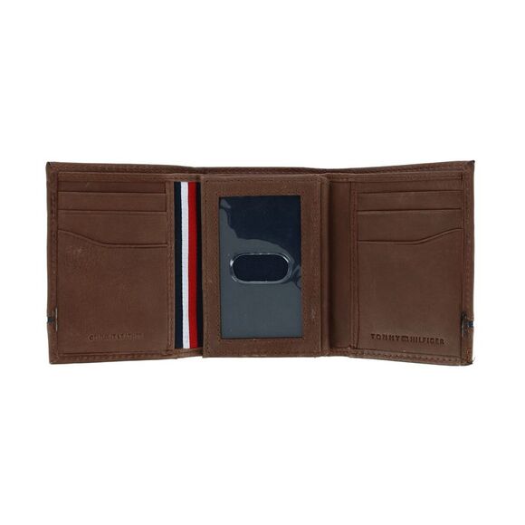 Tommy Hilfiger Men's Leather Leif RFID Trifold Wallet with Double ID - Picture 4 of 4
